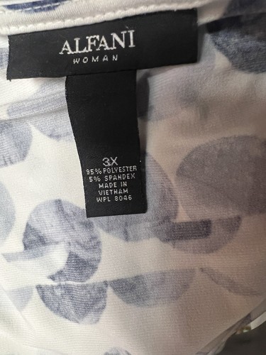 Alfani Woman Sleeveless Top Plus sz 3X Stretch Tunic Printed Stretch Hi Low - Picture 6 of 7