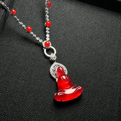  Natural Ice jade Jadeite inlay Faceless Buddha Pendant&Necklaces 无相佛 - Picture 5 of 8