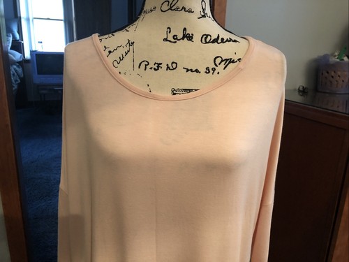 Women’s Reborn J Pink Stretch Long Sleeve Swing Top Size Large - Picture 2 of 8