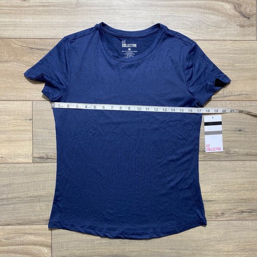 Fit Collective Womens Short Sleeve Crew Neck Shirt Size M Peacoat Blue - Picture 2 of 7