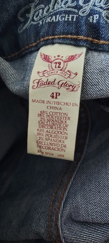 Faded glory blue denim jeans nwot size 4 p - Picture 3 of 17