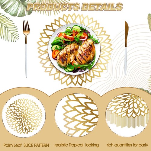 100 Pcs Round Paper Placemats Disposable Table Mats for Home Party Dining Table - Picture 4 of 6