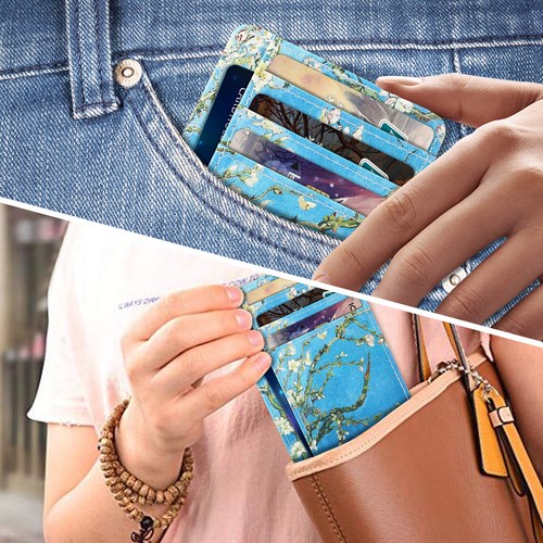 Front Pocket Wallet Leather RFID Blocking ID Slim Credit Card Holder Men & Women - Picture 36 of 48