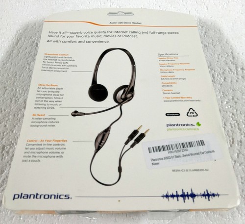Plantronics Audio 326 Wired Noise Canceling PC Stereo Headset - 第 3/3 張圖片