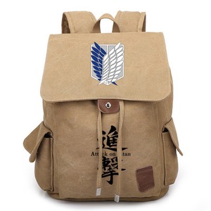 Anime Attack On Titan AOT Canvas Backpack Casual Drawstring Bag Cosplay Rucksack