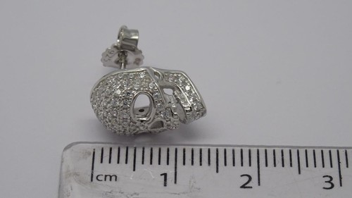 Hervorragende Sterling Silber funkelnde 3D Totenkopf Ohrstecker-brandneu - Bild 5 von 5