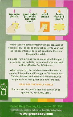 Green Baby Mosquito & Insect Repellent Patches With Deet Free Natural Formula - Picture 4 of 6