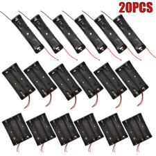 20X 1/2/3S Battery Holder Case Clip Box for 18650 3.7V Li-Ion with 6" Wire Leads