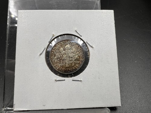 Moneda de diez centavos de plata Roosevelt 1960 P 10c CH AU sobre UNC tonificación ordenada #AZ - Imagen 2 de 2