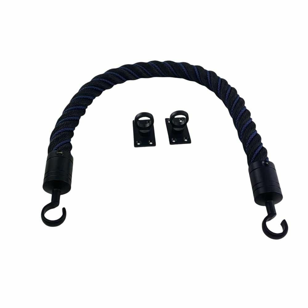 24mm Black Softline Wormed In Navy Barrier Rope x 2m c/w Black Hooks Popularny klasyk
