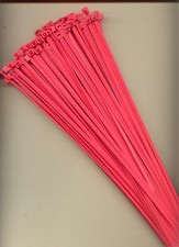 100 14" Inch Long 50 Pound FLUORESCENT PINK Nylon Cable Zip Ties Ty Wraps USA
