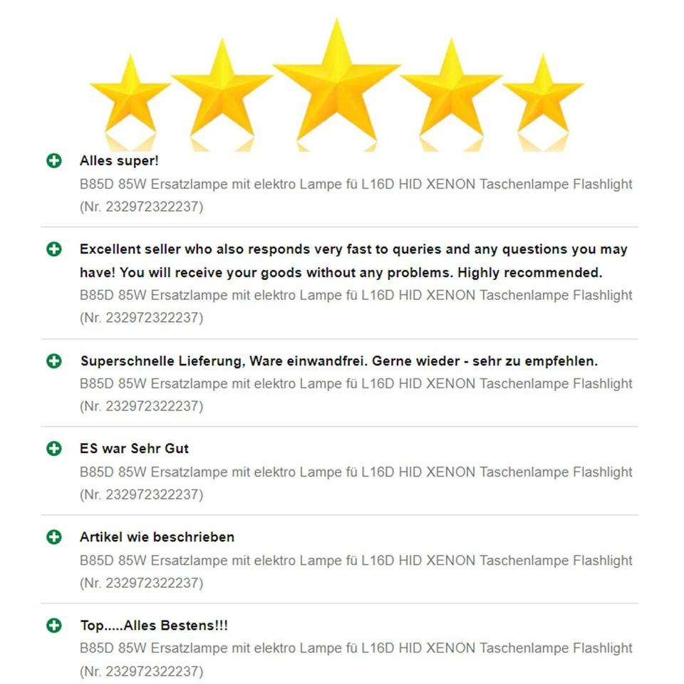 B85D 85W Lámpara De Repuesto Con Lámpara Eléctrica Para L16 HID XENON Linterna - Imagen 3 de 4