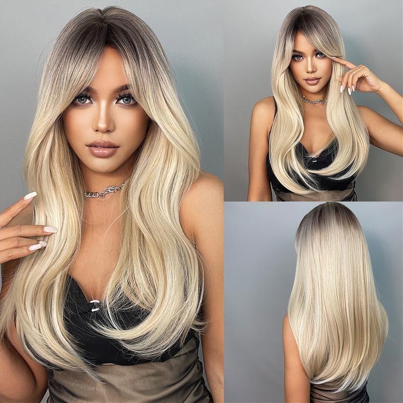 Synthetic Layered Wigs With Curtain Bangs Long Natural Wavy Hair For White Women | eBay Synthetic Layered Wigs With Curtain Bangs Long Natural Wavy Hair For White Women | eBay