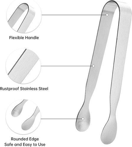 Ice Tongs Sugar Cubes Tongs - 18 Pack Stainless Steel Mini Serving Tongs for App - Picture 2 of 12