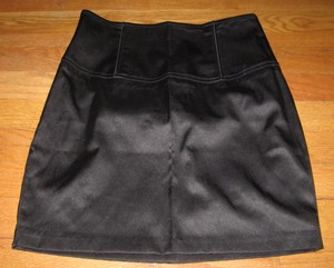 Forever-21-Junior-039-s-Skirt-Straight-Pencil-Mini-Satin-Bodycon-Black-size-Small