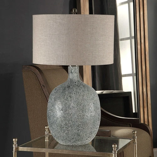 OCEAONNA COASTAL BEACH TEXTURED GLASS 30" TABLE LAMP UTTERMOST 27879 - Picture 3 of 5
