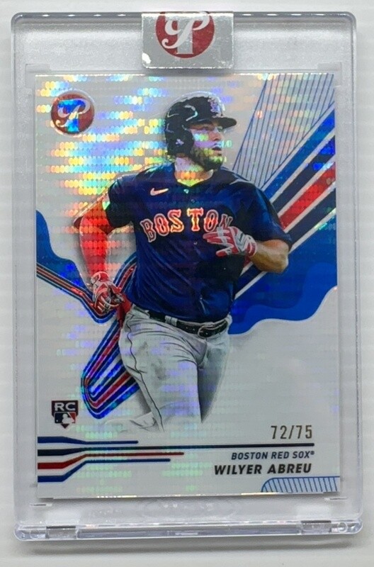 2024 Topps Pristine Wilyer Abreu Encased Blue Refractor Rookie RC #72/75 Red Sox