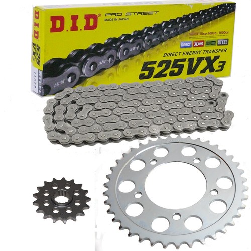 Chain Set Suzuki XF650 Freewind 97-02 Chain DID 525 VX3 110 Open 15/43