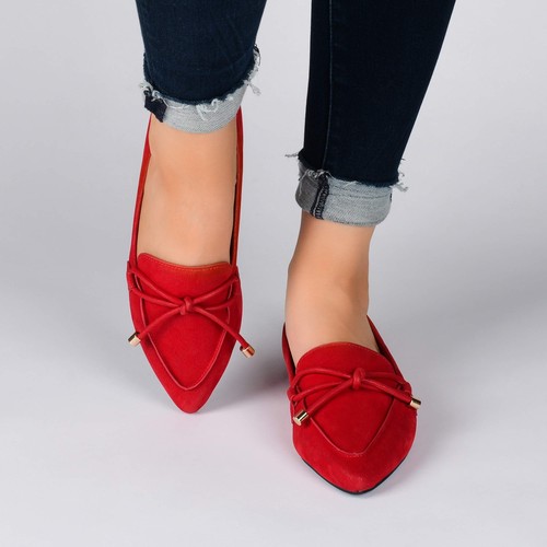 Journee Womens Muriel Narrow Width Slip On Pointed Toe Loafer Flats - Picture 5 of 6