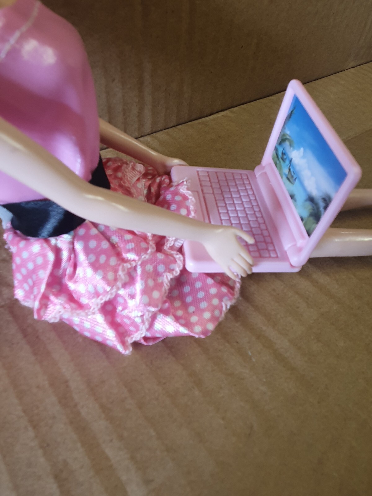 Pink Doll's Sized Plastic Laptop Computer Made for Barbie UK Seller