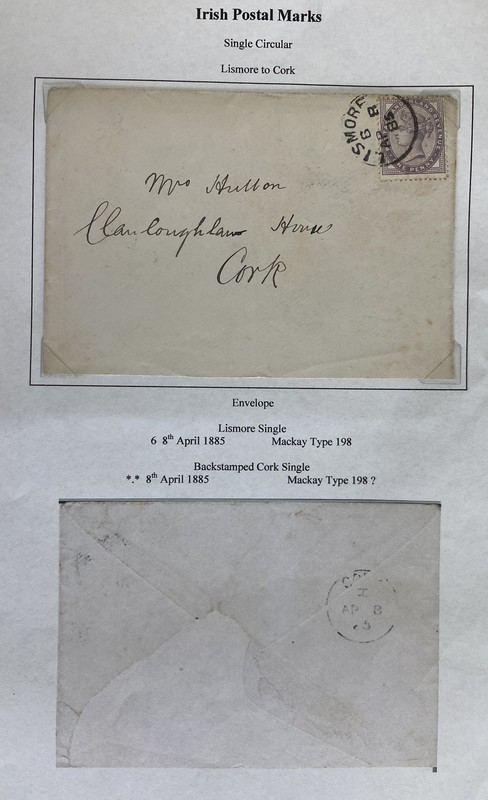 1885 Lismore Ireland Vintage Cover to Cork