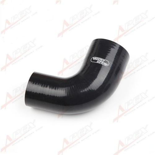 USA 2.5" To 2" 4 Ply 90 Degree Turbo Silicone Coupler Hose Pipe Black - Picture 5 of 8