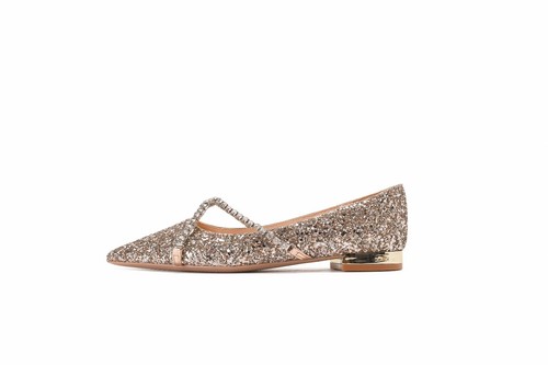 Lady Pumps Women Sparkly Wedding Bridal Shoes Pointy Toe Party Evening Flat Heel - Picture 20 of 39