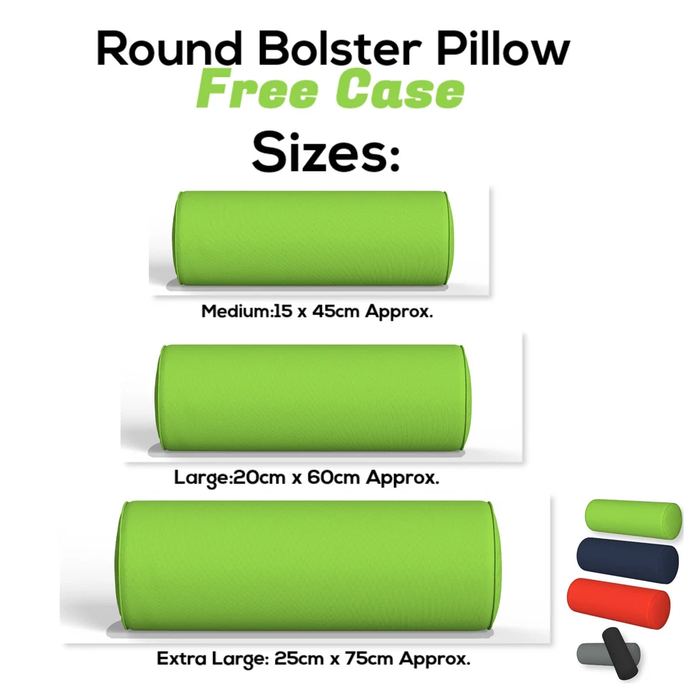 Round Shape Bolster Pillow with FREE Pillowcase Neck Back knee Support All Sizes - Image 4 of 4