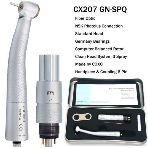 COXO Dental Fiber Optic Handpiece Turbine CX207-G For KAVO NSK Sirona Coupling - Picture 94 of 157