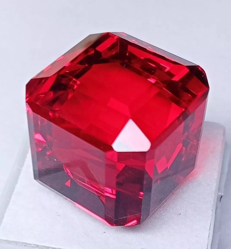 Fabulous Red EGL CERTIFIED Ruby Cube Cut 100 Ct Lab-Created Loose A++ Gemstone - Picture 7 of 7