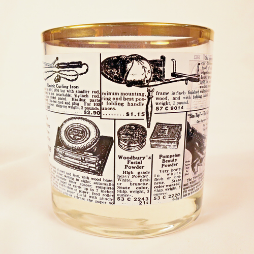 Vintage Montgomery Wards Golden Jubilee old fashioned type glasses - Picture 2 of 8