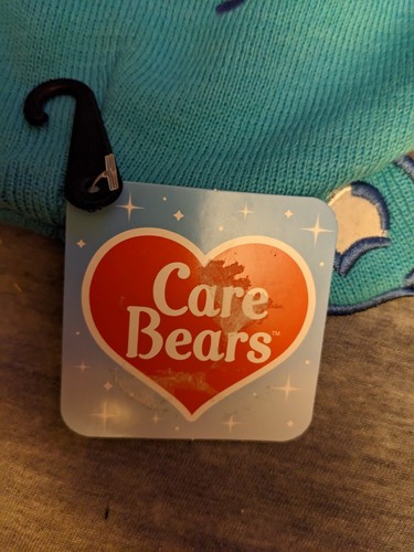 New Care Bears Grumpy Bear Blue Beanie Winter hat With Ears And Tassel - Picture 4 of 4