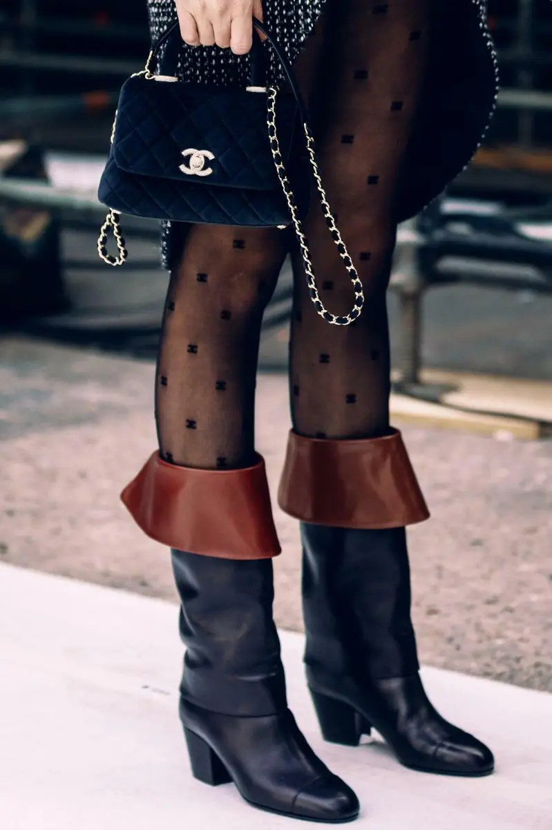 CHANEL 20K Calfskin Leather Musketeer Western Foldover Pirate Boots Heels  $1800