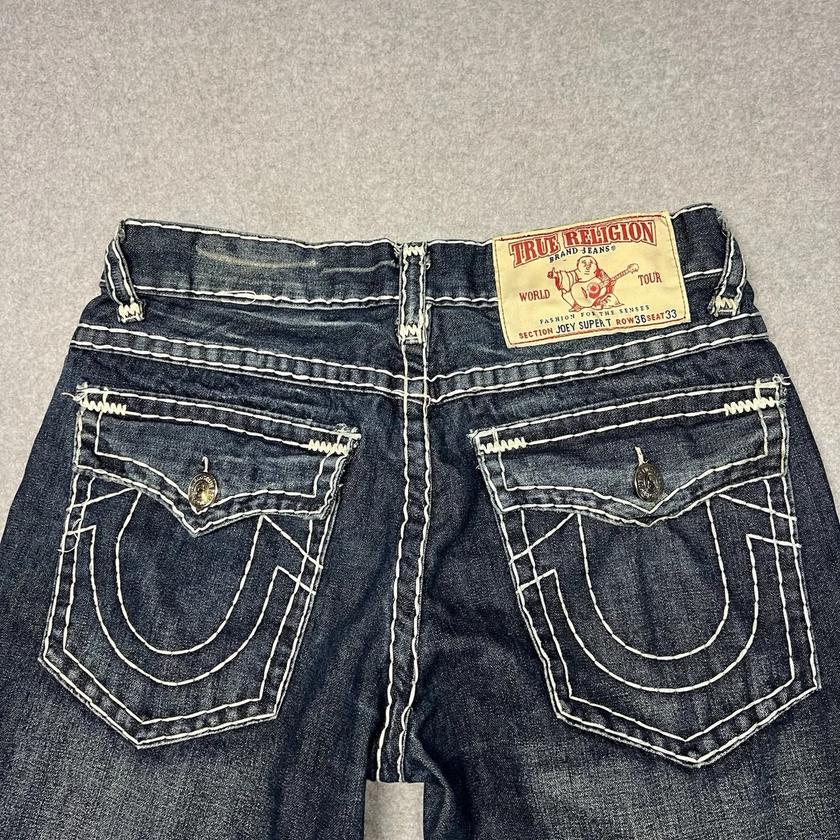 True Religion World Tour Blue Jeans for Men for sale - eBay