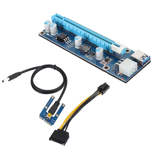 Mini PCI-E To PCI Express16x Extender Riser Adapter With Power Cord For FY