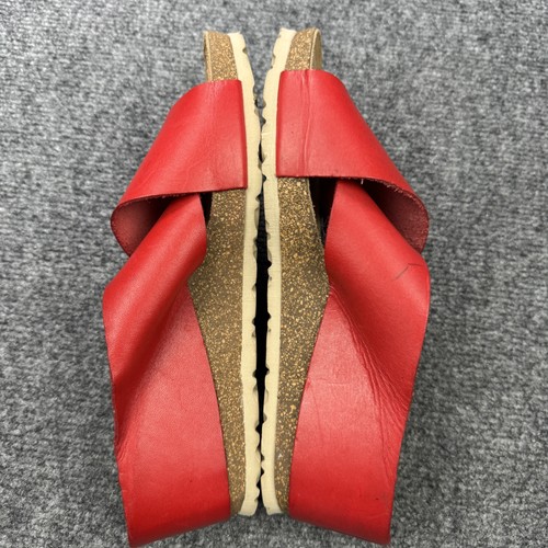 Yokono Shoes Womens 9 Leather Cork Wedge Slide Sandals Comfort Made Spain - Picture 6 of 16