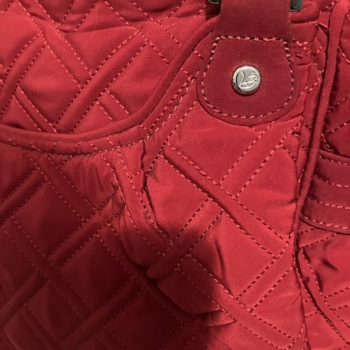 Vera Bradley Handtasche rot gesteppt oben Reißverschluss Seitentaschen Reisetasche TOP! - Bild 7 von 19