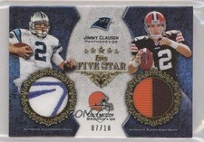 2010 Topps Five Star /10 Jimmy Clausen Colt McCoy #DP-10 Rookie Dual Patch RC