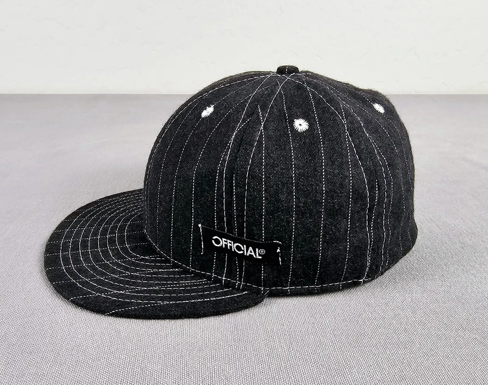 Giorgio Armani x Official Crown Of Laurel Wool Cap Hat Pinstripe Mens 7 1/4 RARE - Image 3 of 4