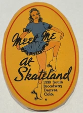 Denver Colorado CO Skateland Roller Skating Rink 1990 South Broadway Label