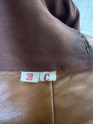 Vintage Abritro brauner Leder Blazer Jacke Gr. 38C - Bild 7 von 10