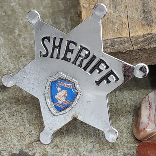 Vintage Fantasy Souvenir North Pole Colorado Sheriff Badge Police Officer Pin - 第 1/3 張圖片