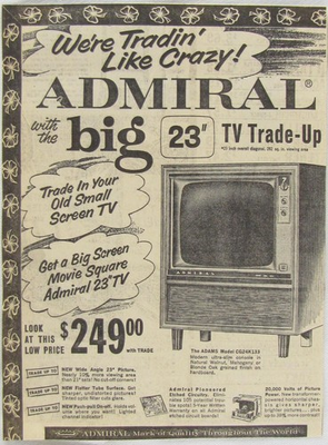 #ad #ad Vintage 1961 ADMIRAL 23quot; TV Television Newspaper Print Ad $9.97