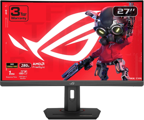 ASUS ROG Strix 27" Curved QHD Gaming Monitor - 280Hz, 1ms, USB-C - Picture 11 of 12