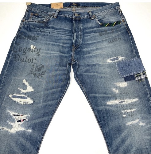 Pantalones de mezclilla universitarios Polo Ralph Lauren corte clásico parche talla 36x34 - Imagen 11 de 15