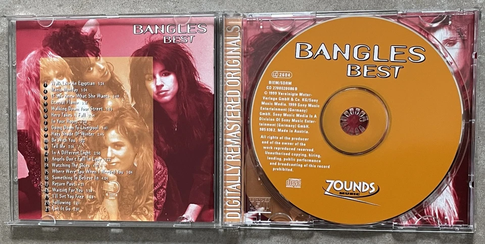 ZOUNDS - BANGLES BEST / MANIC MONDAY - Digitally Remastered Originals - Bild 3 von 3