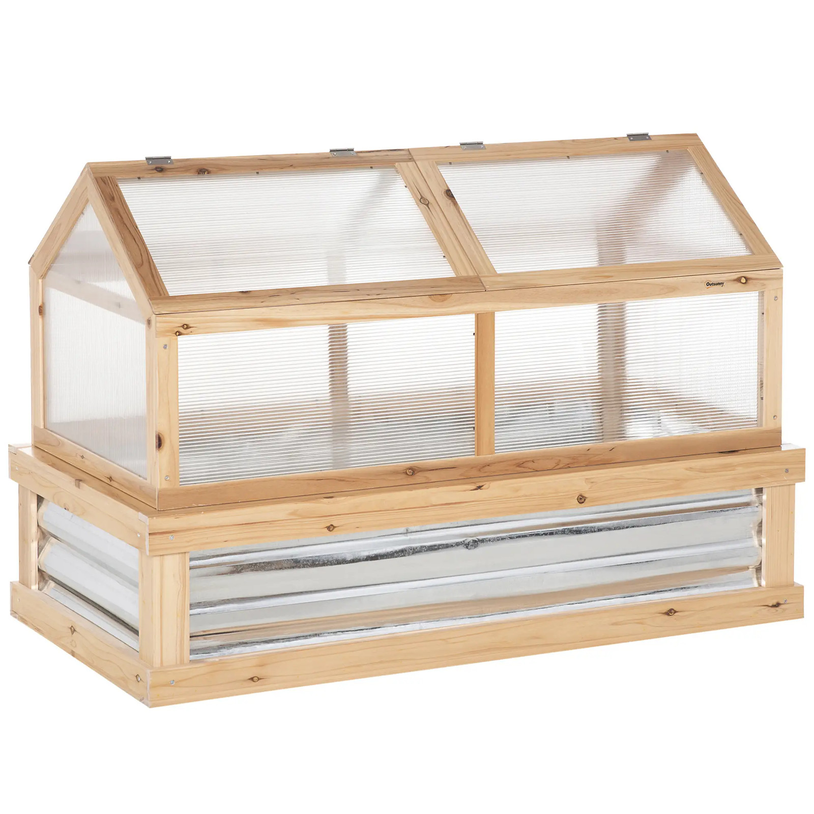 Raised Garden Bed Greenhouse Top Wooden Cold Frame Flower Planter Protection