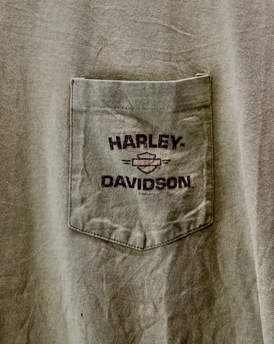 Vintage Harley Davidson Shirt T-Shirt Olivgrün XL Las Vegas Made USA Single - Bild 2 von 12