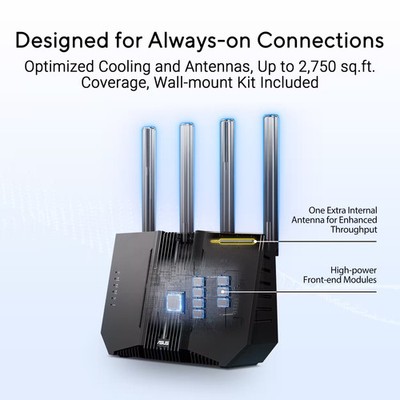 納品書有　ASUS Wi-Fiルーター RT-BE92U トライバンド ASUS - RT-BE92U BE9700 Tri-Band Wi-Fi 7 Router - Black | eBay