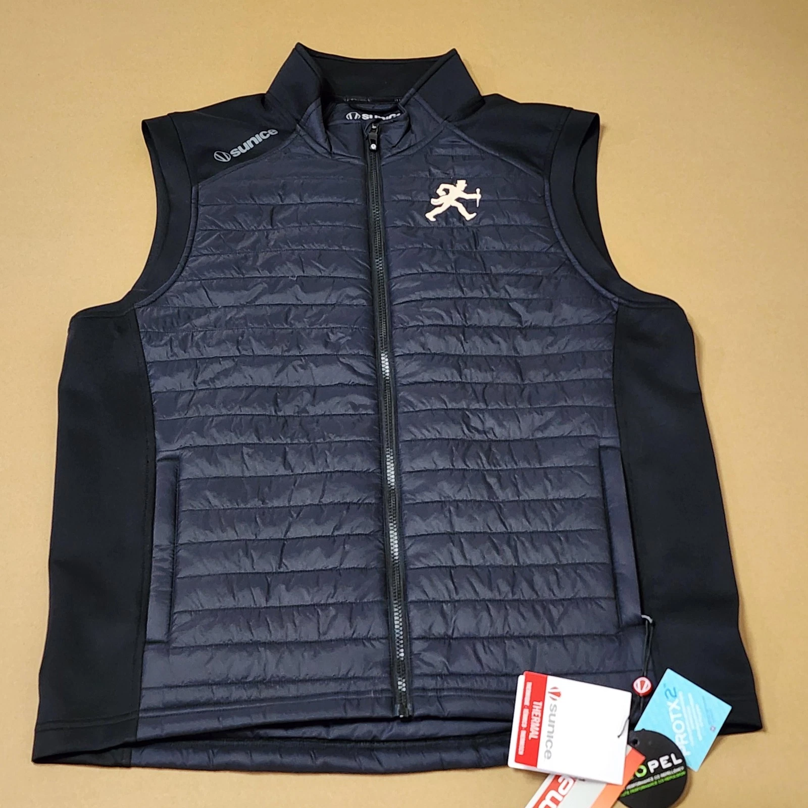 Sunice Quilted Vest Mens Large Blue Thermal Softshell Golf Full Zip Insulated